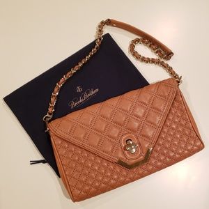 Brooks Brothers Brown Quilted Lambskin Clutch